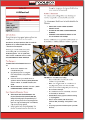 electrical toolbox talk