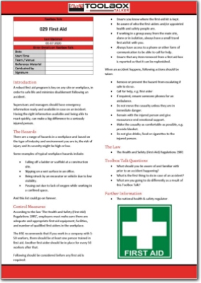 first aid toolbox talk