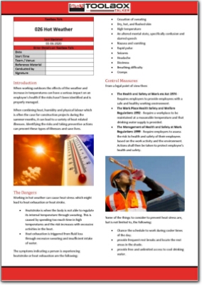 hot weather toolbox talk