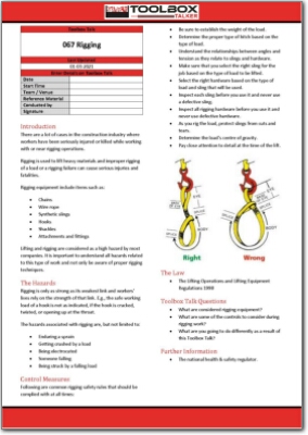 rigging toolbox talk