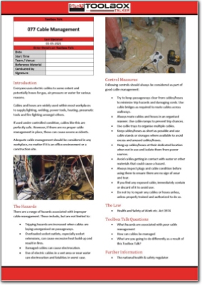 cable management toolbox talk