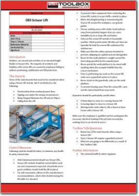 scissor lift toolbox talk